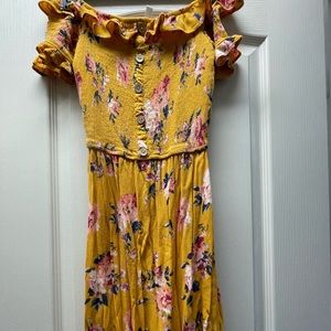 Knee length, off the shoulder, floral dress